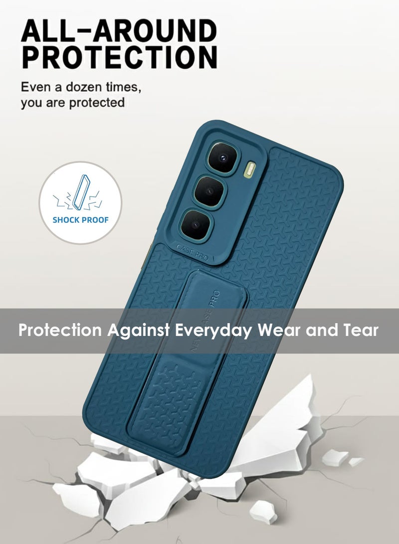 Infinix Hot 60 4G Hand Grip Case Cover - Magnetic Hand Grip Holder & Kickstand - Strong Grip for Magnetic Car Holder, Stylish Silicone Case & Functional, Ultimate Convenience & Hands-Free Viewing - Green - Image 3